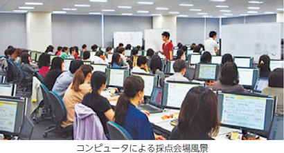 コンピュータによる採点会場風景